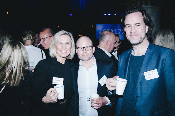 Carina Bergström, Trippus, Fredrik Ahlbom, Travelport, och Ola Starlander, Trippus. Foto: Olof Grind