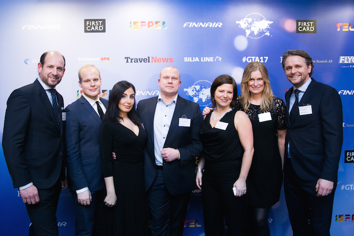 Ett stort gäng från Tallink Silja: Matts Gottfarb, Jacob Narvell, Sara Dobareh, Marcus Risberg, Martina Sterner, Carine Eriksberger och Janis Pavuls. Foto: Olof Grind