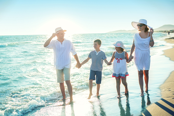 familj pa strand