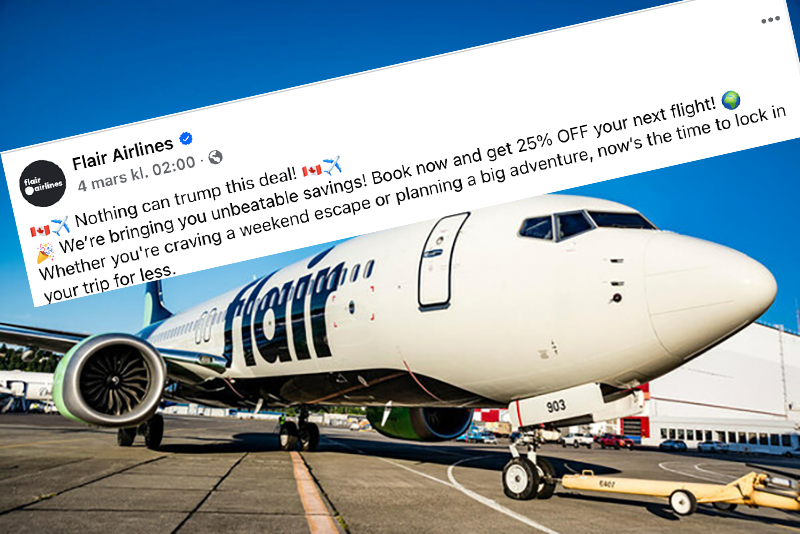 Kanadensiska flygbolag nobbar Trump