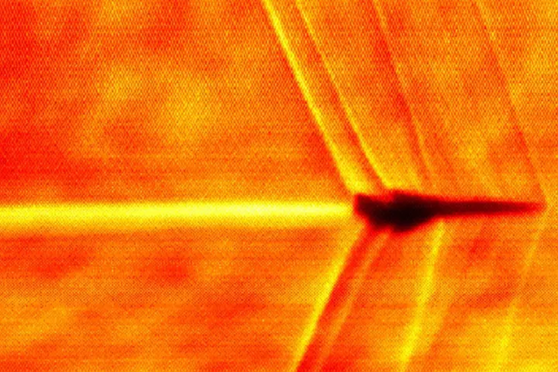 Så här ser ljudvallen ut när Boom Supersonics testplan går genom Mach 1