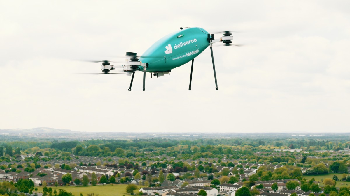 Deliveroo lanserar matleveranser med drönare i Dublin