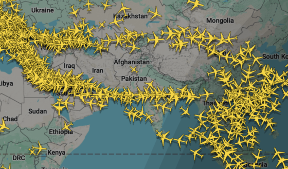 Skärmdump från FlightRadar24.