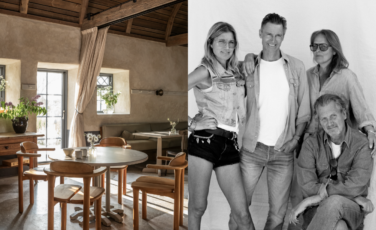 Teamet bakom Sibbjärn: Restauratören och modellagenten Susanna Rönn och hennes man, filmagenten Pontus Rönn, tillsammans med journalisten Kina Zeidler och hennes man, techentreprenören Jonas Nordlander. Foto: Mikael Lundgren