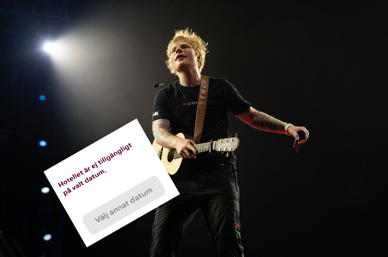 Ed Sheeran fyller både Strawberry Arena och Stockholms hotell. Foto: Pressbild
