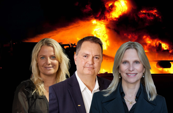 Martina Krantz, pressansvarig på Apollo, Claes Pellvik, kommunikationschef på Ving och Charlotte Blum, vd för Unlimited Travel Group.