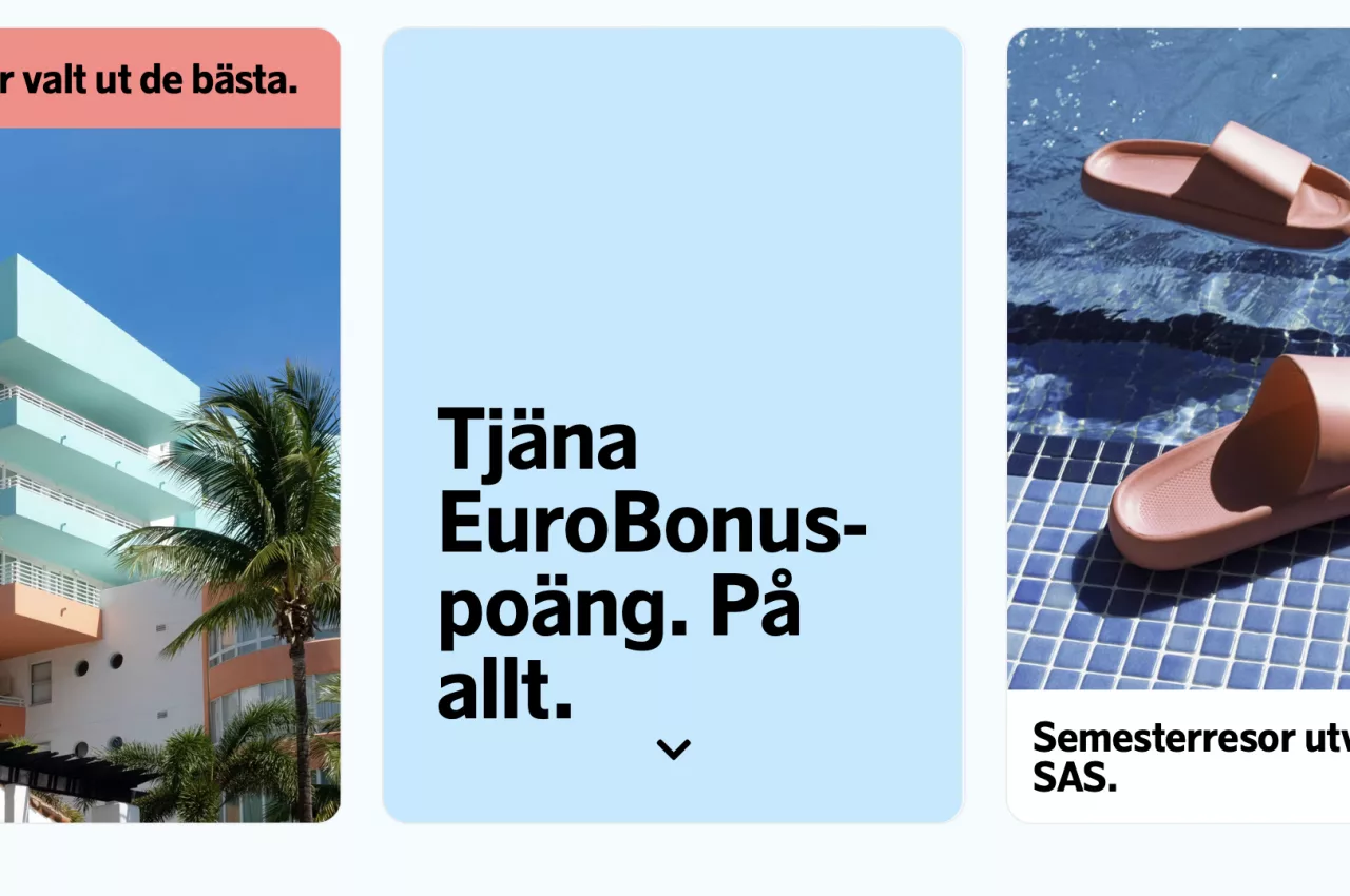 Skärmdump från SAS Holidays.