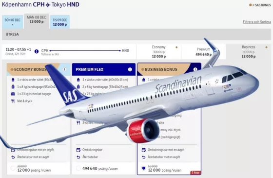 SAS julkalender har läckt – kunder bokade bonusresor till Japan för 12 000 poäng