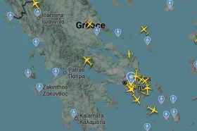 Skärmdump från Flightradar24.
