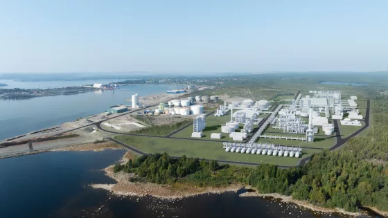 En skiss på hur den planerade fabriken kan komma att se ut