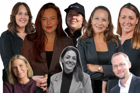 Längst ned från vänster; Ellinor Lundkvist, Chantal Nakhle, Anders Wallin. Längst upp från vänster; Caroline Granath, Filippa Gumabon, Matilda Arvidsson, Annika Sotiriou och Emelie Högberg.