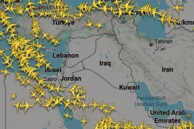 Skärmbild från Flightradar24.