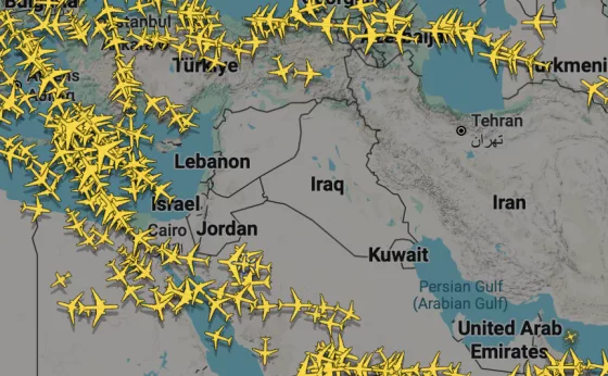 Skärmbild från Flightradar24.