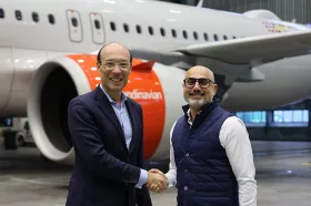 Anko van der Werff, koncernchef och vd, SAS och Haval van Drumpt, vd Tre Sverige. Foto: Pressbild