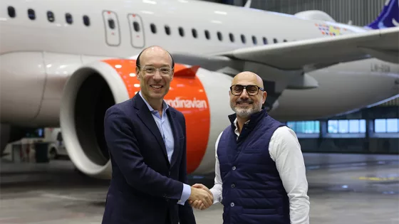 Anko van der Werff, koncernchef och vd, SAS och Haval van Drumpt, vd Tre Sverige. Foto: Pressbild