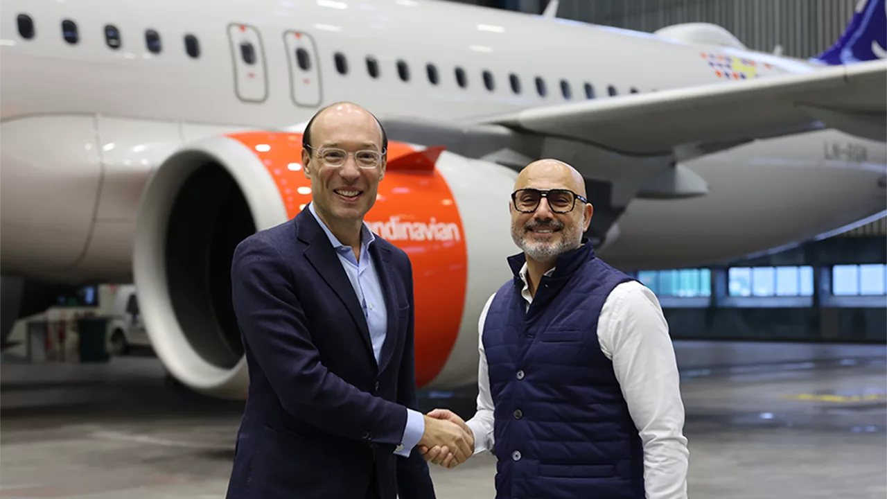 Anko van der Werff, koncernchef och vd, SAS och Haval van Drumpt, vd Tre Sverige. Foto: Pressbild