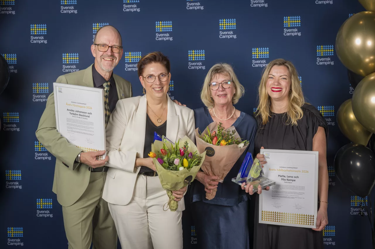 Vinnarna av Svenska Campingpriset. Foto: Niklas Maupoix